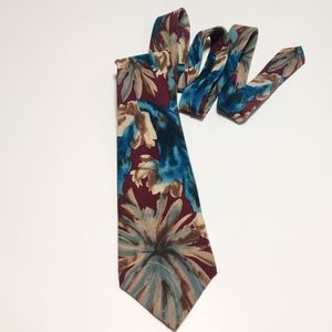 Je Suis 90's Vintage Floral 100%Silk Neck Tie